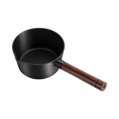 PFOA Free 18cm Black Aluminium Milk Pan / Pot 1.15KG With Tempered Glass Cover